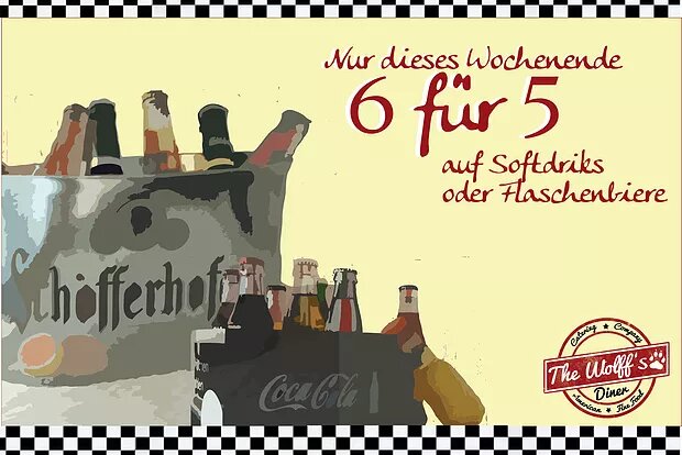 6 Getränke zum Preis von 5 – nur dieses Wochenende 14. – 15.01.17