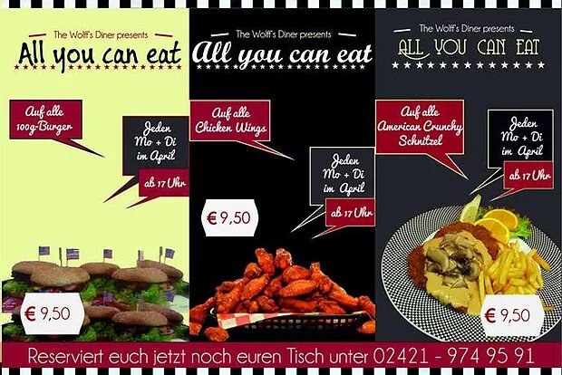 AYCE im April! All-you-can-eat Burger, Wings & Schnitzel