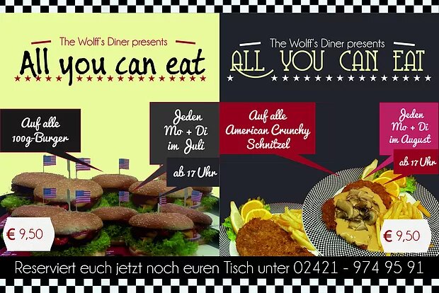 AYCE im August! All-you-can-eat Burger und Schnitzel