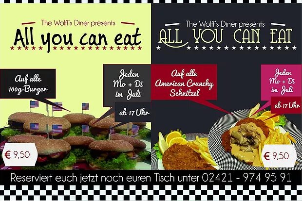 AYCE im Juli! All-you-can-eat Burger und Schnitzel