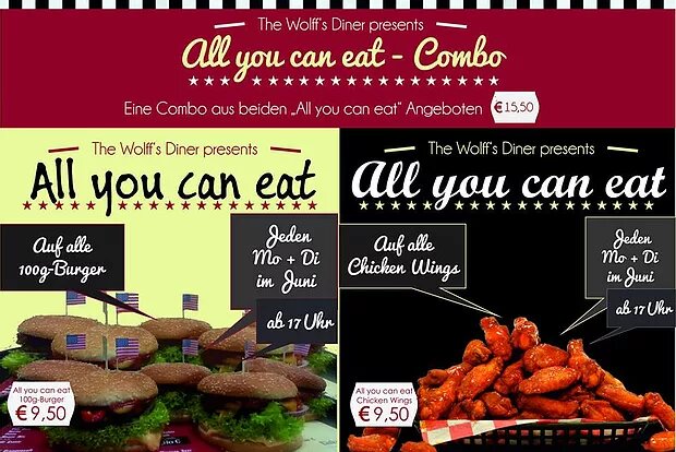 AYCE im Juni! all-you-can-eat Burger & Chicken Wings