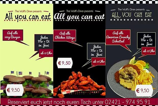 AYCE im Juni! All-you-can-eat Burger, Wings & Schnitzel