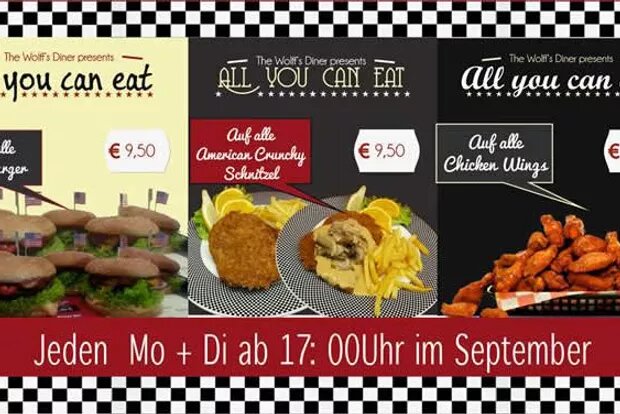 AYCE im September! All-you-can-eat Burger & Schnitzel & Chicken Wings