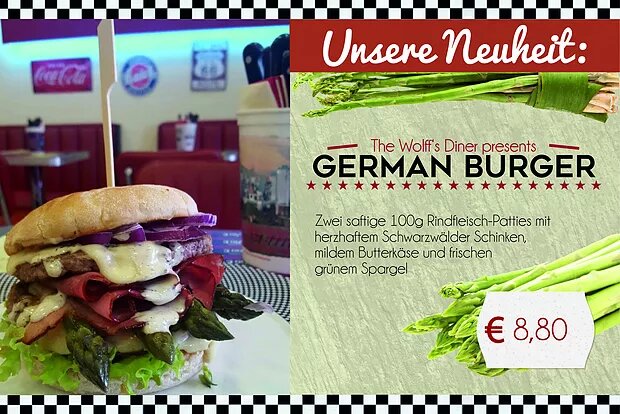 Special – German Burger mit frischem Spargel ab 10.04.17