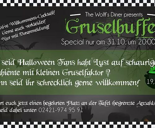 Halloween Grusel-Buffet am 31.10.17
