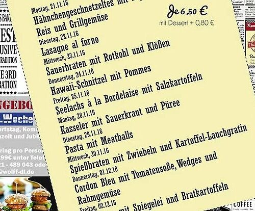 Wochenkarte Mittagstisch 21.11.-02.12.16