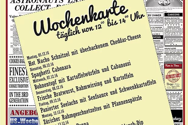 Wochenkarte Mittagstisch 05. – 16.12.16