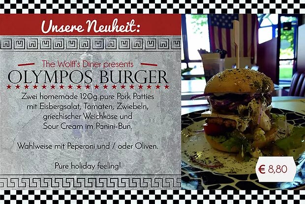 Special – Olympos Burger ab 20.05.17… noch bis 31.07.17